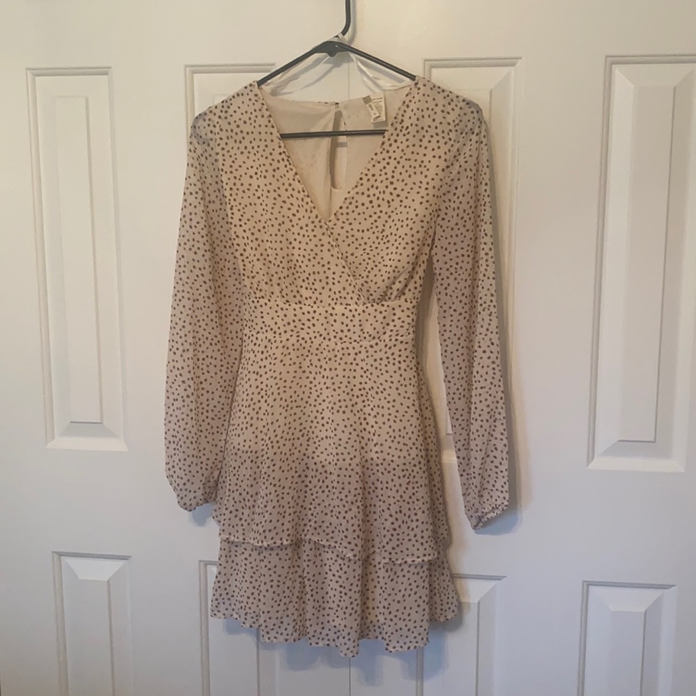 Cream and burnt orange dotted dress!